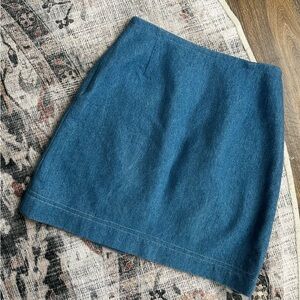 High rise denim mini skirt